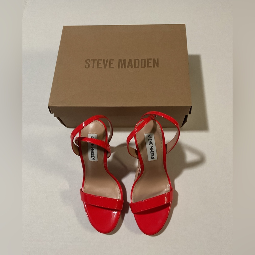 Steve Madden - Wafer 5.5 Cherry Red Patent Leather Strappy Stiletto- NWT